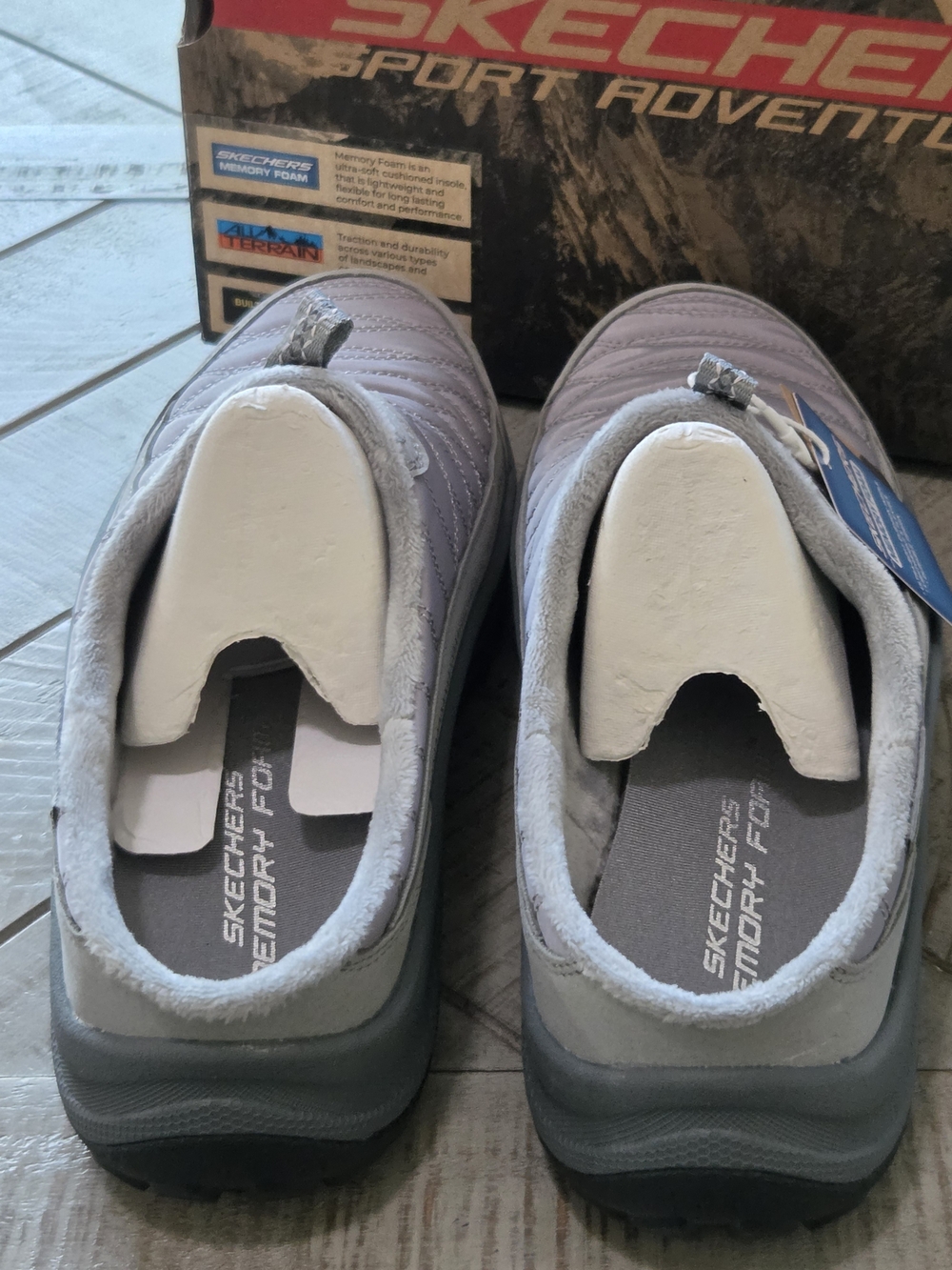 Skechers Auretta Quilted Clogs Gray Memory Foam Women’s 9 NWT - Picture 7 of 8